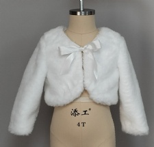 White Faux-fur Cropped Baby Bolero Jacket