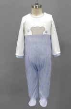 Color-block Footed Baby Romper