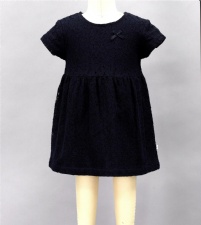Black Lace Cap-Sleeve Baby A-line Dress
