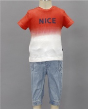 Gradient Short Tee And Denim Pant Outfit