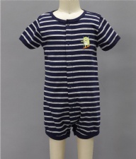 Striped Short-sleeve Baby Romper