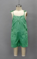 Green Tie-strap Baby Short Overalls