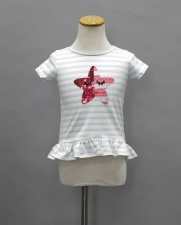 Girls' lace trim crop top