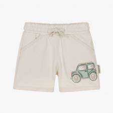 Beige Jersey Shorts With Vehicle