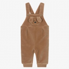 Brown Velour Corduroy Dungarees