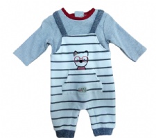 Baby Long-sleeve Overalls Romper Set