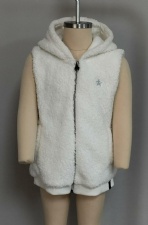 White Sherpa Fleece Hooded Baby Vest